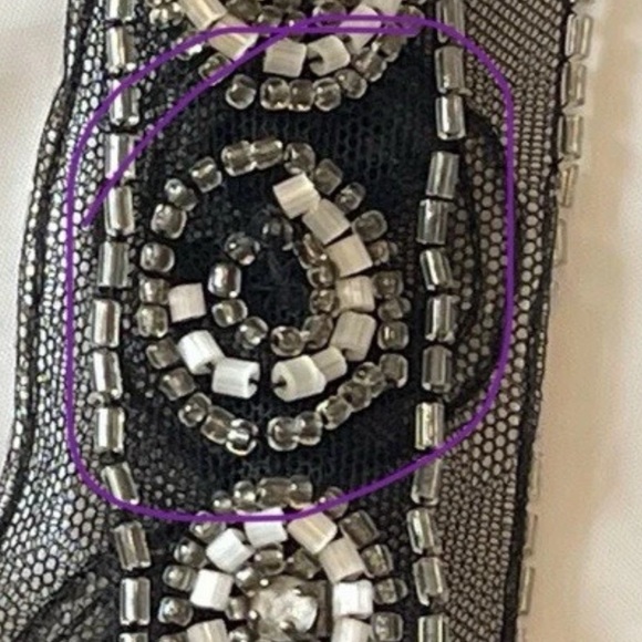 Women’s Badgley Mischa Velvet Burnout Silk Dress Beaded Size 10 Fairy Grunge - Picture 8 of 10